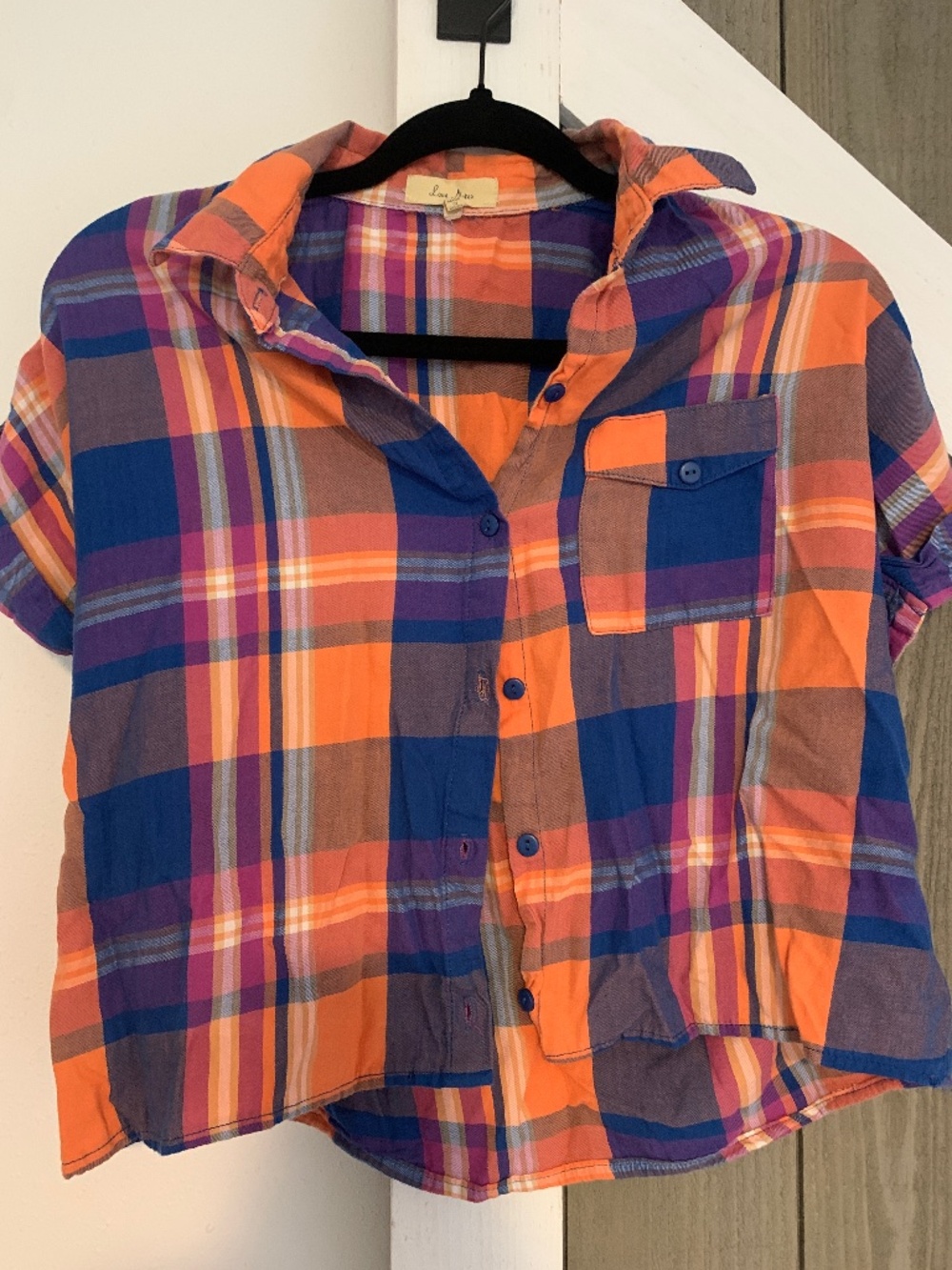 Love Notes Cotton Crop Flannel size M with button detail